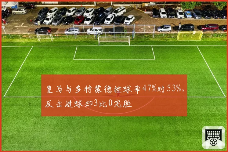 皇马与多特蒙德控球率47%对53%，反击进球却3比0完胜